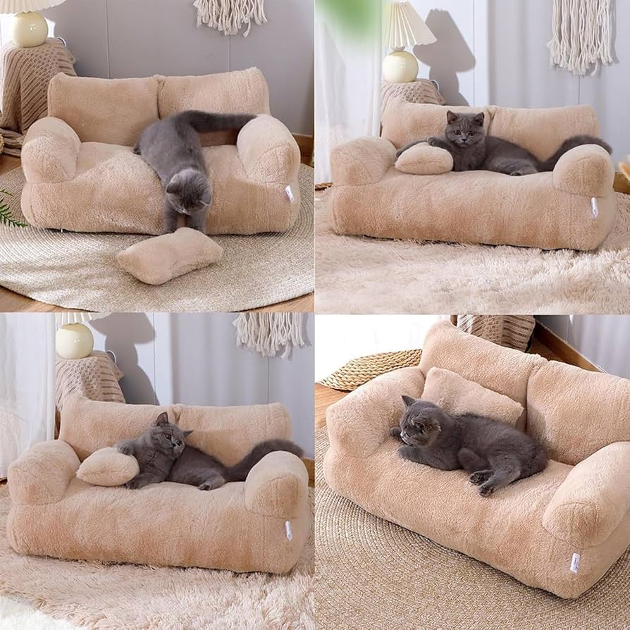 luxury plush cat bed